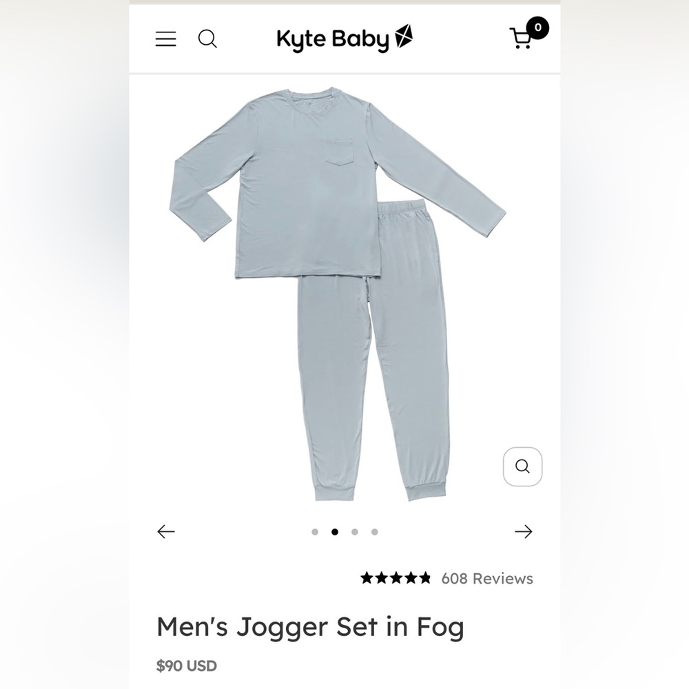 Kyte Baby | Men’s Jogger Set | Charcoal | Medium